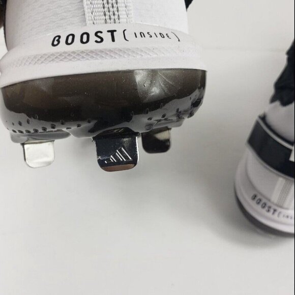 Men's FY4178 Adidas Icon 7 Boost Metal Baseball Cleats Size 12.5 Black & White - Picture 9 of 10